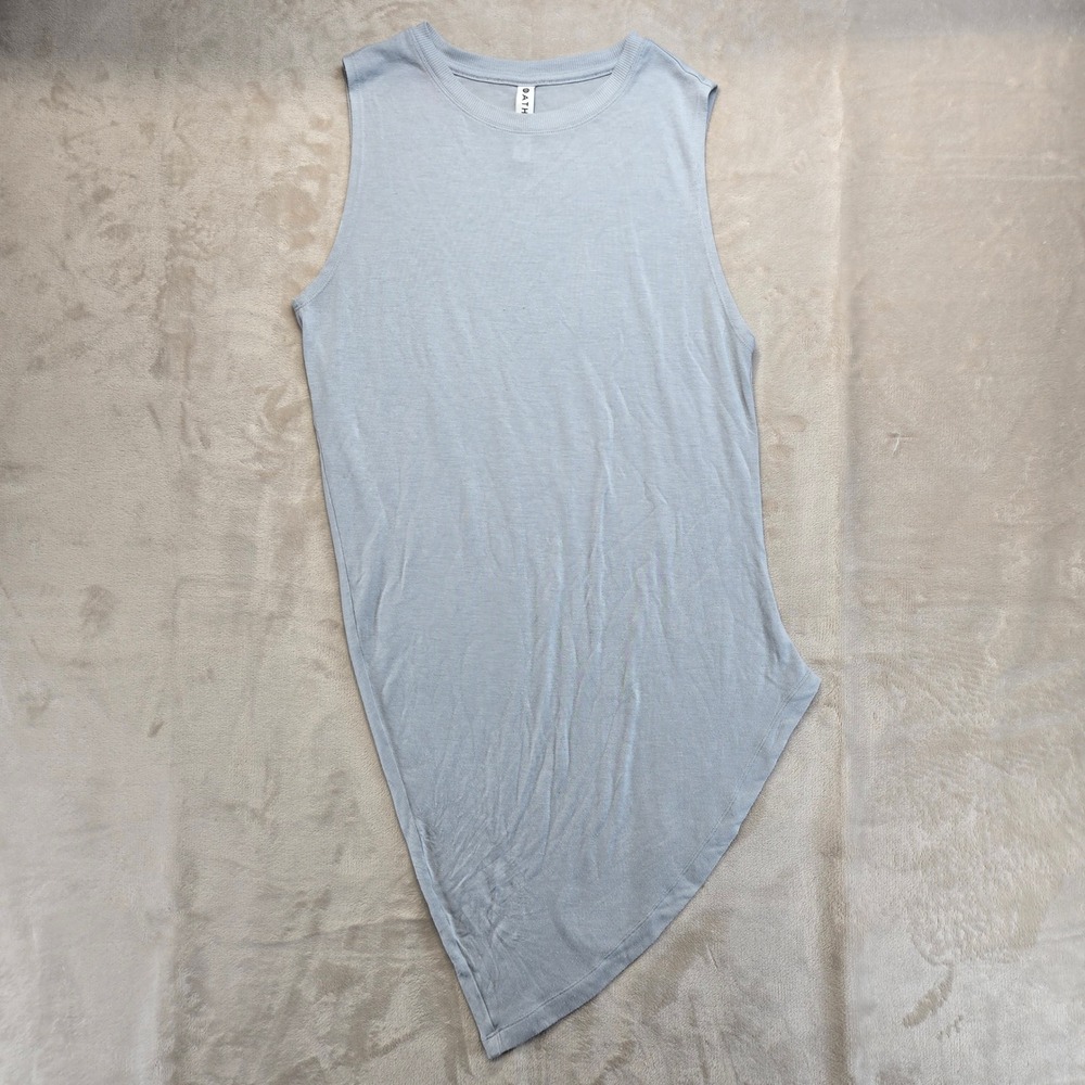 Athleta Asymmetrical Muscle Tank Women Small Light Blue Excellent Sleeveless Top